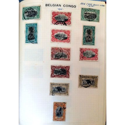 Belgian Congo 1915 12 stamps 5 cents to 5 Francs used