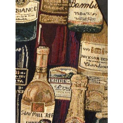 VTG YK "York" Mens Vest Multicolor XL French Wine Bottle Tapestry - Button Front