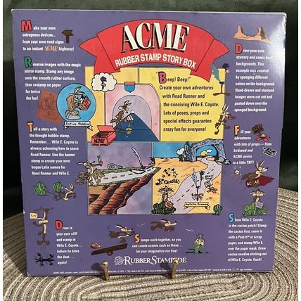 Rare New Vintage 1994 Rubber Stampede ACME Roadrunner WB Story Book Stamp Set
