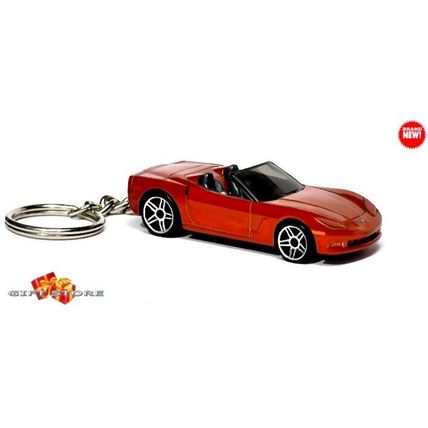 CUSTOM KEYCHAIN ORANGE CHEVY CORVETTE C6 CONVERTIBLE ❤️GREAT GIFT❤️