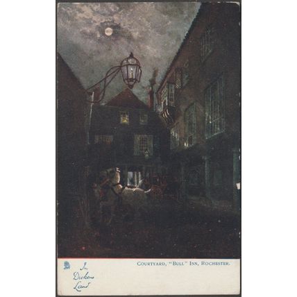 Courtyard, Bull Inn, Rochester, Kent - In Dickens Land, 1906 - Tuck's Oilette PC