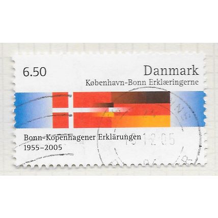 DENMARK DANMARK 2005 BONN DECLARATION MINORITY POPULACE 6.50Kr SEA GERMAN FLAGS