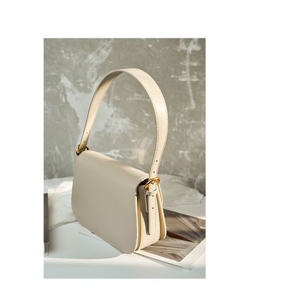 Women Genuine Leather Hobo Bags Tote Handbag White