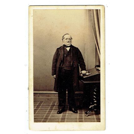 Victorian cdv photo elderly stout man standing Preston photographer