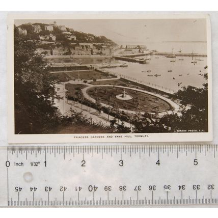 1912 postcard Princess Gardens & Vane Hill, Torquay