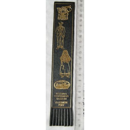 Vintage: black leather bookmark - National waterways Museum Ellesmere Port