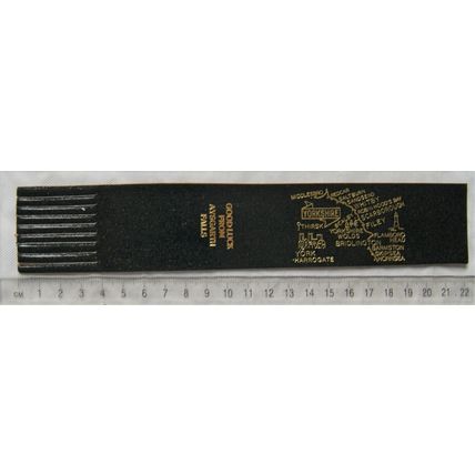 Vintage: black leather bookmark - Yorkshire - Good Luck from Aysgarth Falls