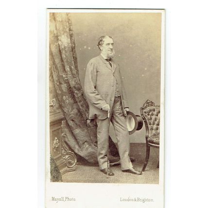 Victorian cdv photo bearded man standing London Brighton photographer