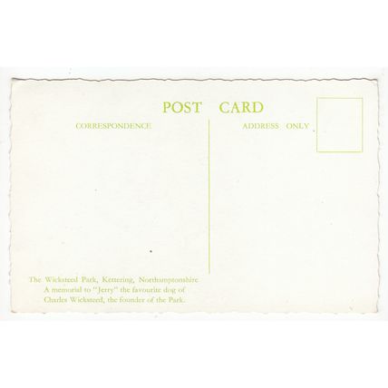 Jerry Dog Memorial Wicksteed Park Kettering Postcard Northamptonshire