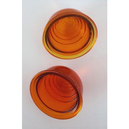 One pair very good used Lucas L594 domed, amber glass indicator lenses