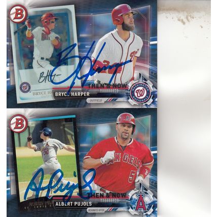 BRYCE HARPER & ALBERT PUJOLS AUTOGRAPHED 2017 PHILLIES & ANGELS ALL-STAR PLAYERS