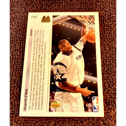 1992/93 Upper Deck # P43 Shaquille O'Neal RC Orlando Magic Near/Mint+