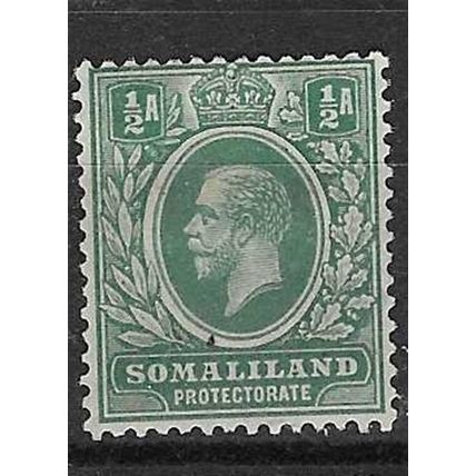 SOMALILAND 1921 GV WMK MULTI SCRIPT CA 1/2A MINT SG73