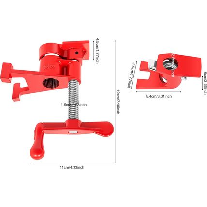 3/4" Wood Gluing Pipe Clamp Set 4 Pack, Heavy Duty Cast Iron Quick Release Bar C