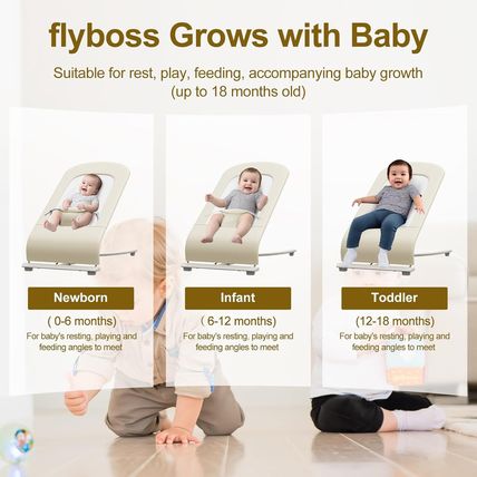 3-In-1 Portable Baby Bouncer & Rocker Chair for Newborn to Toddler - 4 Adjustabl