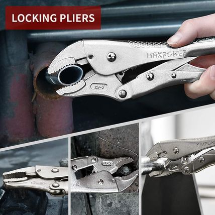 MAXPOWER Wrench and Pliers Set, 6 Piece Kitbag. 7" Locking, 10" Groove Joint, 8"