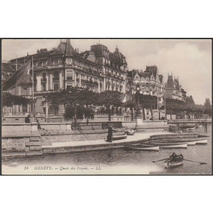 Quais des Paquis, Genève, c.1910 - Lévy CPA LL34