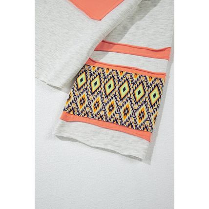 Apricot Western Aztec Patch Mineral Wash Loose Fit Top