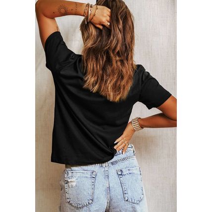 Black Easter Rabbit Print Crew Neck T Shirt
