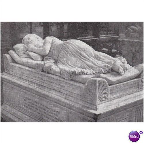 B&W Postcard - Tomb of Penelope Boothby Parish Church Ashbourne Derbyshire