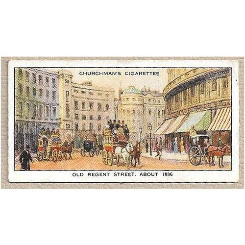 1934 CHURCHMAN The Story of London Cigarette card 47 Old Regent Street 1886