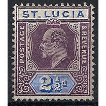 St Lucia 1904 SG68 2 1/2d Dull Purple & Ultramarine Mounted Mint .. .