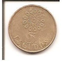 PORTUGAL 5 ESCUDOS 1991