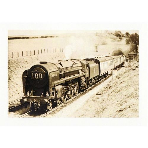 Sepia Railway Postcard BR Britannia 70021 Morning Star Standard Pacific Loco