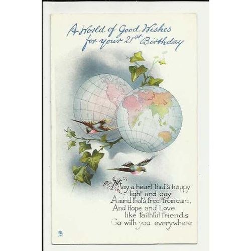 1223 BIRTHDAY Greetings Tuck Gem Glosso Postcard