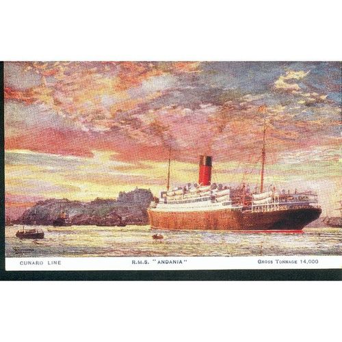 Cunard Line Agency PC - Cunard R.M.S. "Andania" - Gross Tonnage 14,700