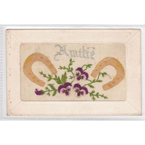 Silk Postcard Showing Flowers Amitie ( Friendship) (SIL445)