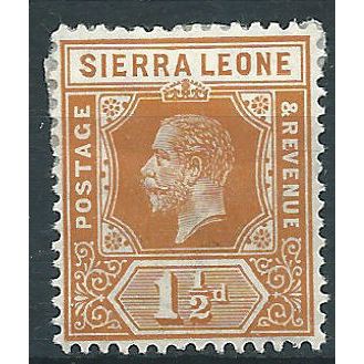 Sierra Leone 1913 SG114 1 1/2d Orange Mounted Mint . ...