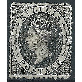 St Lucia 1876 SG15 (1d) Black Mounted Mint..