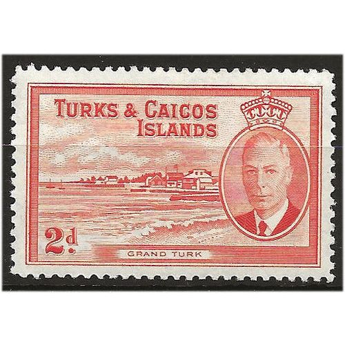 Turks & Caicos Islands 1950 SG224 2d Red-Orange Mounted Mint . ..