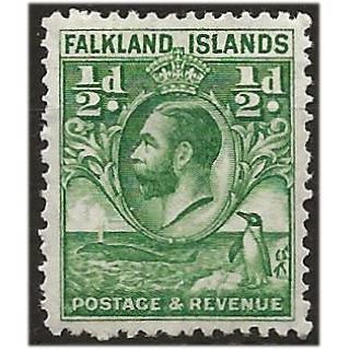 Falkland Islands 1929 SG116 1/2d Green Mounted Mint . .. .