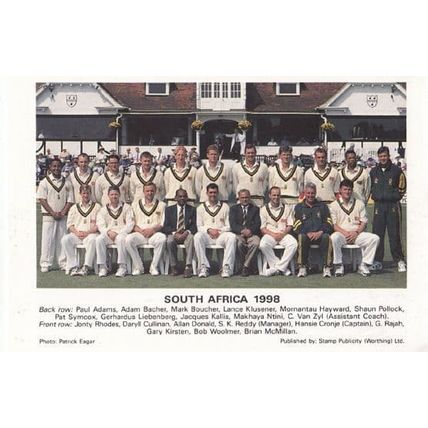 South Africa African Cricket Team Tour 1998 Players Postcard