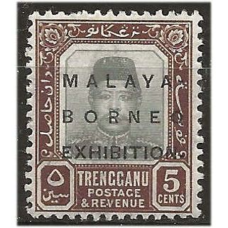 Trengganu 1922 SG50 5c Grey & Brown MALAYA BORNEO EXHIBITION Mounted Mint ..