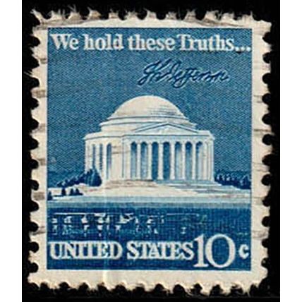 USA 1973 Jefferson Memorial 10c Used Stamp.