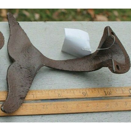 New Cast Iron Whale Fin Hook Small Towel Coat Hat Rack Nautical Seaside Decor