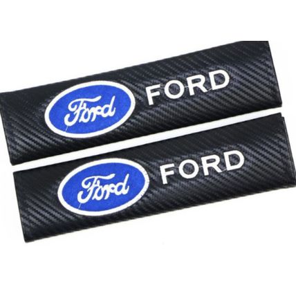 Strap Cover Cushion Pad Carbon Fiber 2pcs Ford Car Seat Belt Safety Shoulder