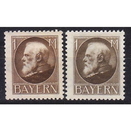 GERMANY Bayern Bavaria [1914] MiNr 0104 I, II ( */mh ) [01]