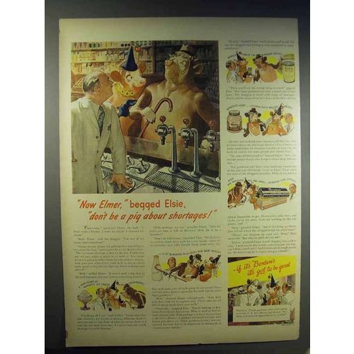 1943 Borden's Milk Ad - Now Elmer, Begged Elsie