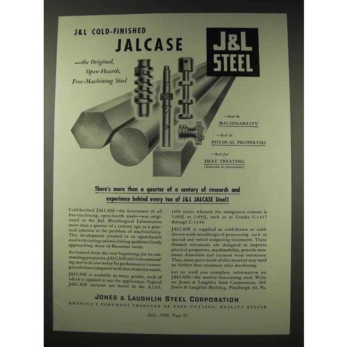 1948 Jones & Laughlin Steel Ad - Cold-Finished Jalcase