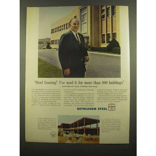 1965 Bethlehem Steel Ad - Steel Framing 800 Buildings