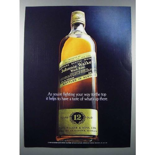 1980 Johnnie Walker Black Scotch Ad - Taste Up There