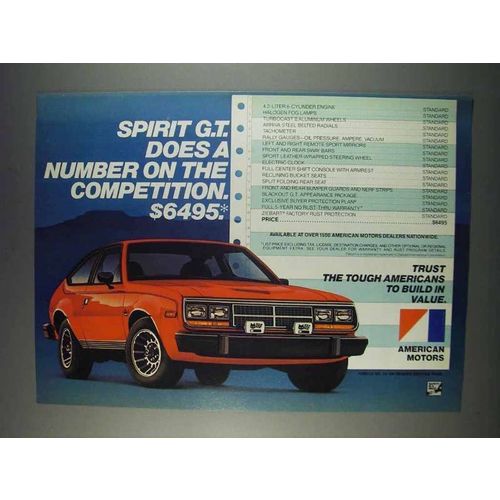 1982 American Motors Spirit G.T. Ad - The Competition