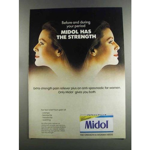 1982 Midol Medicine Ad - Before and During Your Period