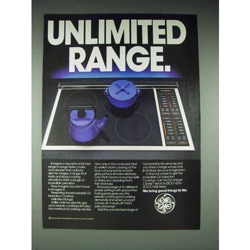 1986 GE Induction Cooktop Ad - Unlimited Range