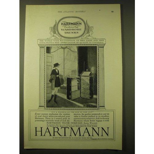 1924 Hartmann Trunk Company Ad - World-wide recognition of this name and mark