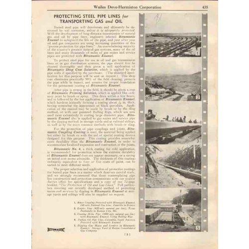 wailes dove-hermiston corp 1931 bitumastic coatings vintage catalog
